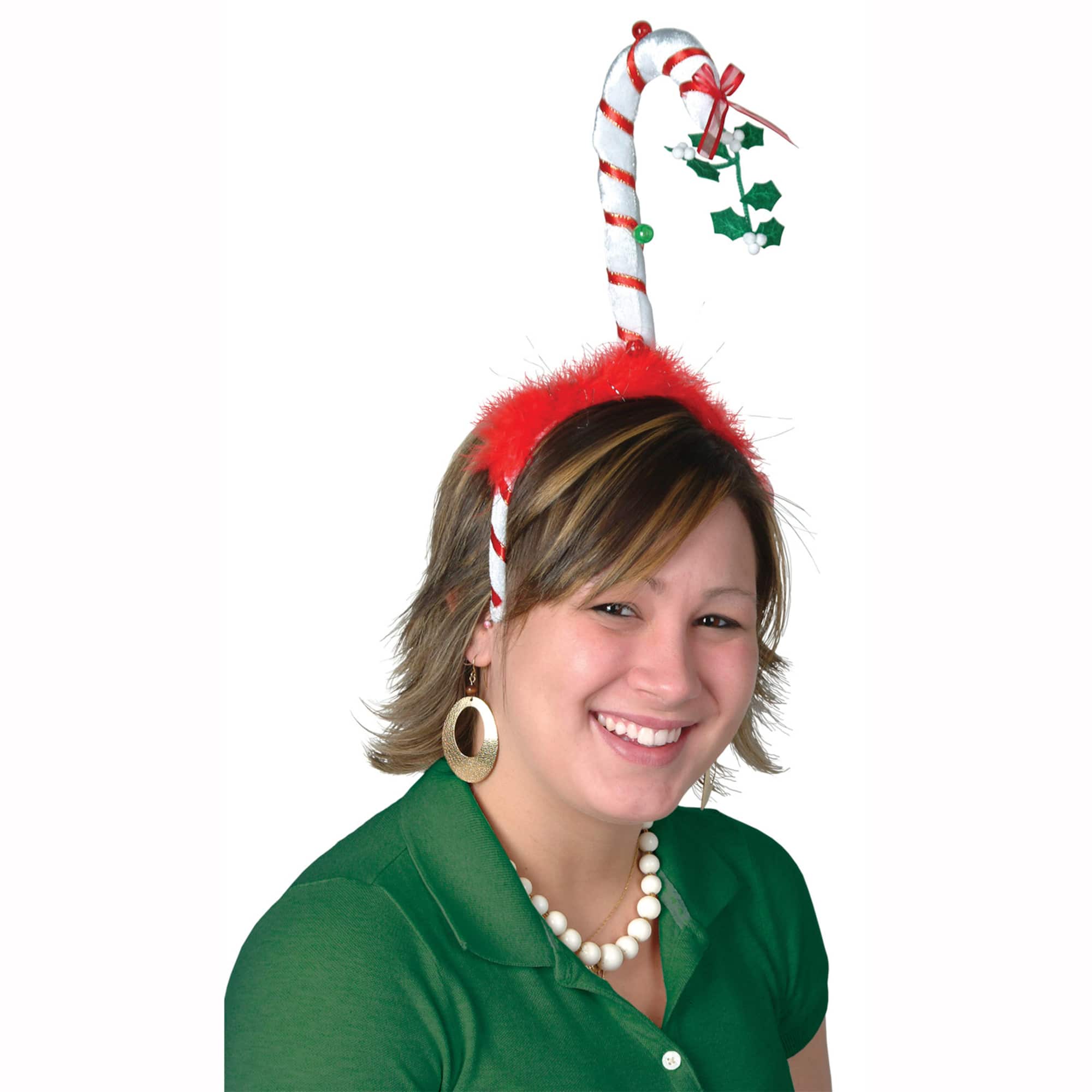 Beistle Adult Mistletoe Candy Cane Bopper